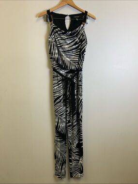 White House Black Market Black & White Graphic Jumpsuit